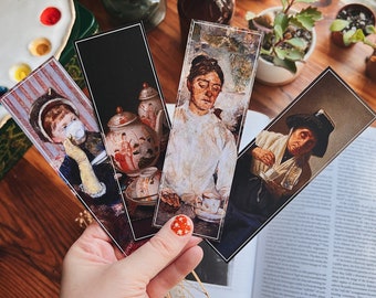 Pack of 4 Bookmark Set - Tea Time and Dark Academia