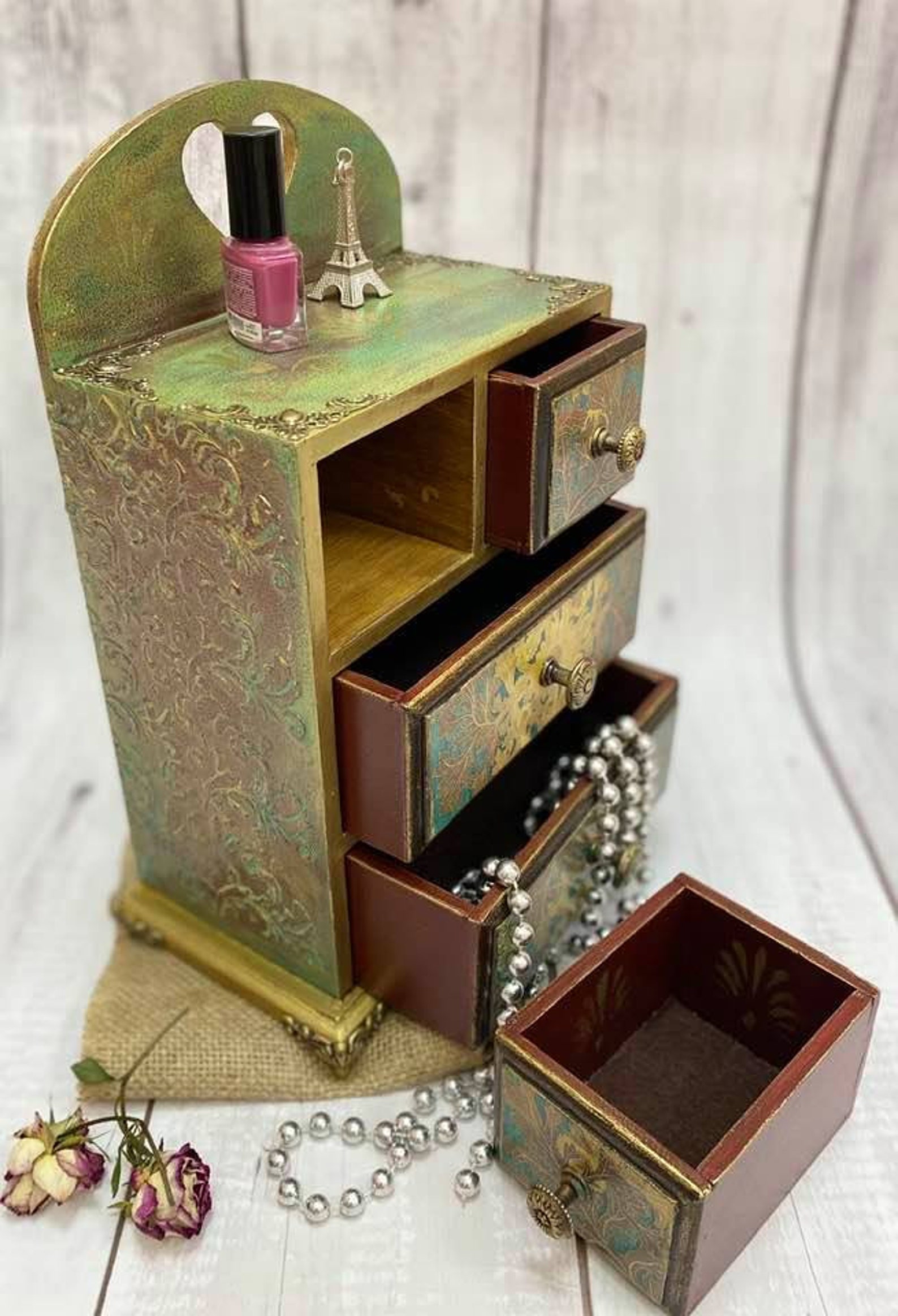 Drawer Organizer Mini Chest of Drawers William Morris treasure Etsy