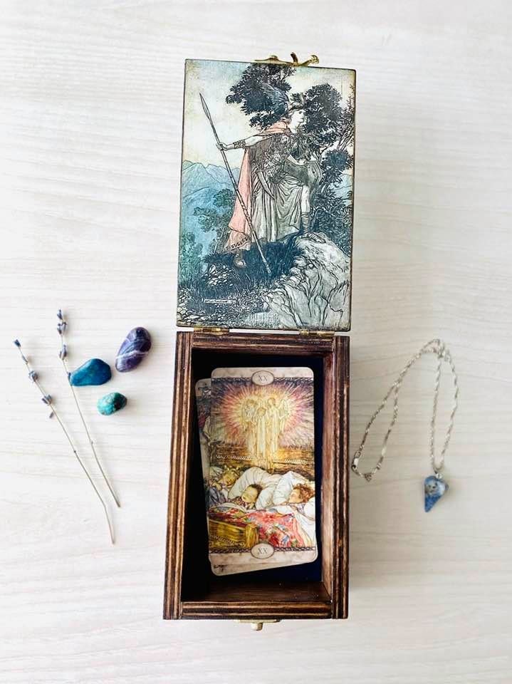 Tarot card holder Arthur Rackham Tarot card box Witch craft Etsy