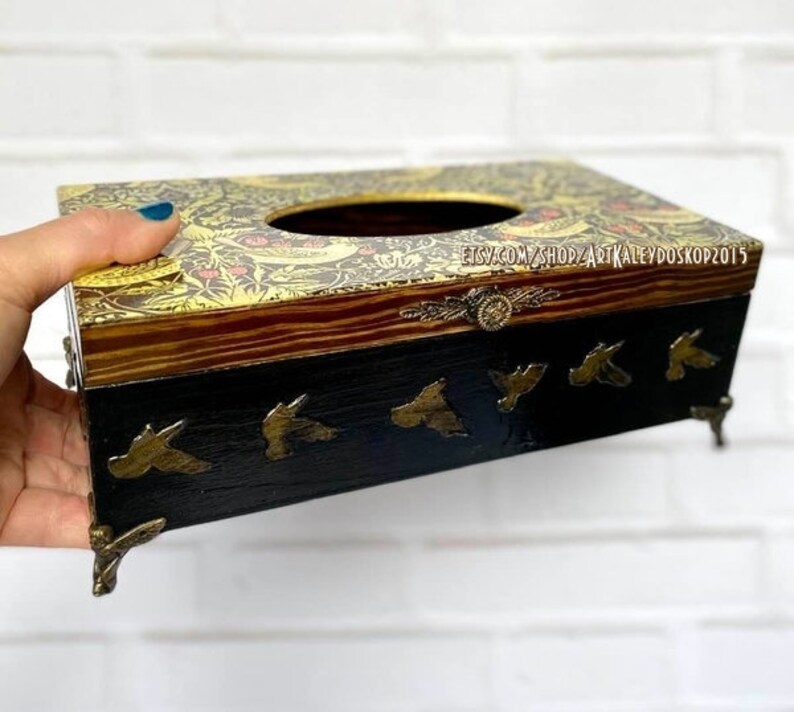 Birthday Gifts For Her Dark Academia Decor William Morris Strawberry Thief Tissue Box Unique Gifts For Mum Mimi Gift Made To Order Home Living Bathroom Vadel Com