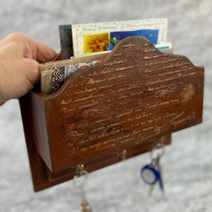 Brief organizer Wand HolzPost und Schlüsselhalter für Wand | Etsy