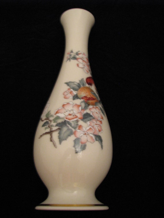 Lenox Serenade Vase Birds And Fruit 8 3 4 Excellent Etsy