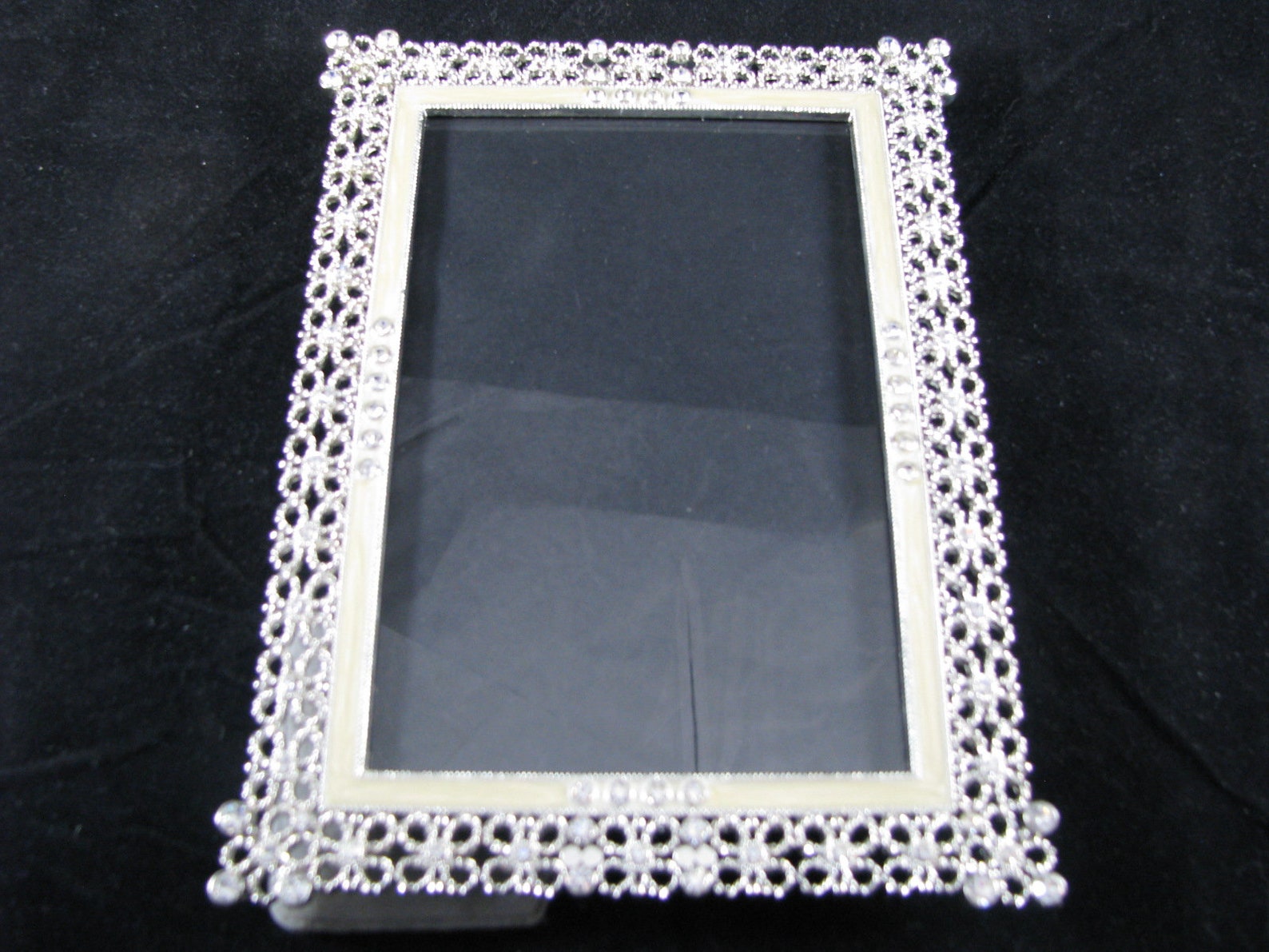 Rhinestone Picture Frame very fancy enameled border around Etsy