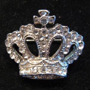 Crown Brooch Rhinestones  1 1/2&quot; X 1 1/2&quot;