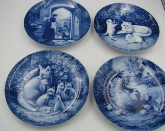 KAISER Mothers day Blue & white plates 1972,73,74,78 West Germany priced each you choose your year's Excellent condition