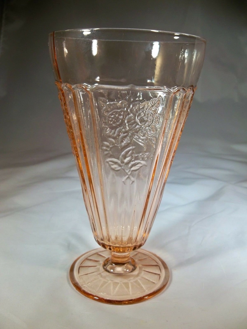 Mayfair open rose tumbler pink depression glass 6 1/2 Etsy