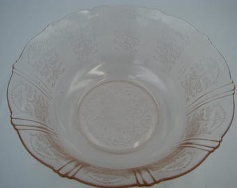 American Sweetheart Pink 9" round berry bowl made 1930-36 by Mac-Beth Evens Excellent condition! Depression glass