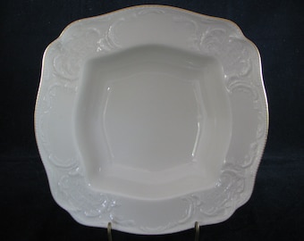 ROSENTHAL SANSCOUCI Ivory Serving  Bowl Germany 9 1/2" X 9 1/2" Gold trim Excellent never used condition.