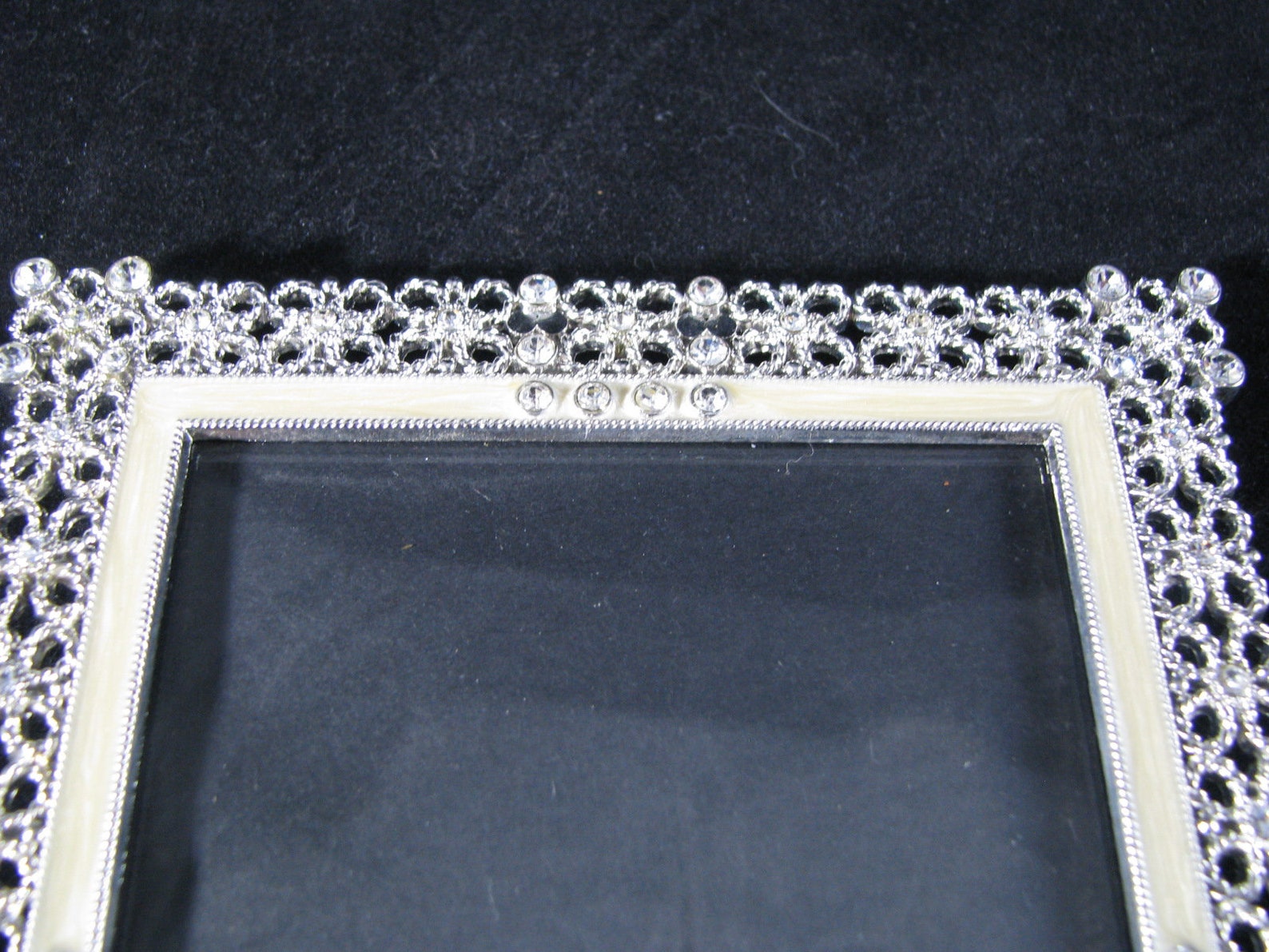 Rhinestone Picture Frame very fancy enameled border around Etsy