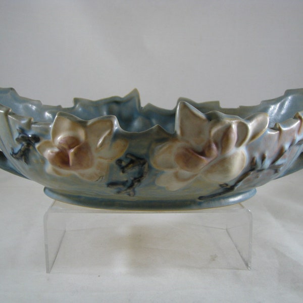 ROSEVILLE BLUE MAGNOLIA  449-10" Console Bowl  great vintage art pottery fresh to the market from a 50+ year old collection great condition