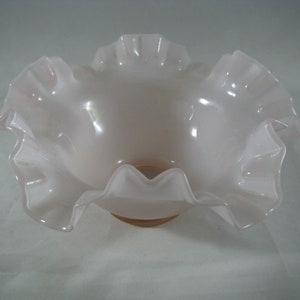 FENTON Rose Overlay Bowl  #203-7 Double crimp  Ca 1943 7&quot;