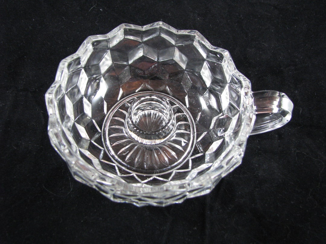 Fostoria American Pattern Chamber Candle Holder With Handle Crystal Etsy