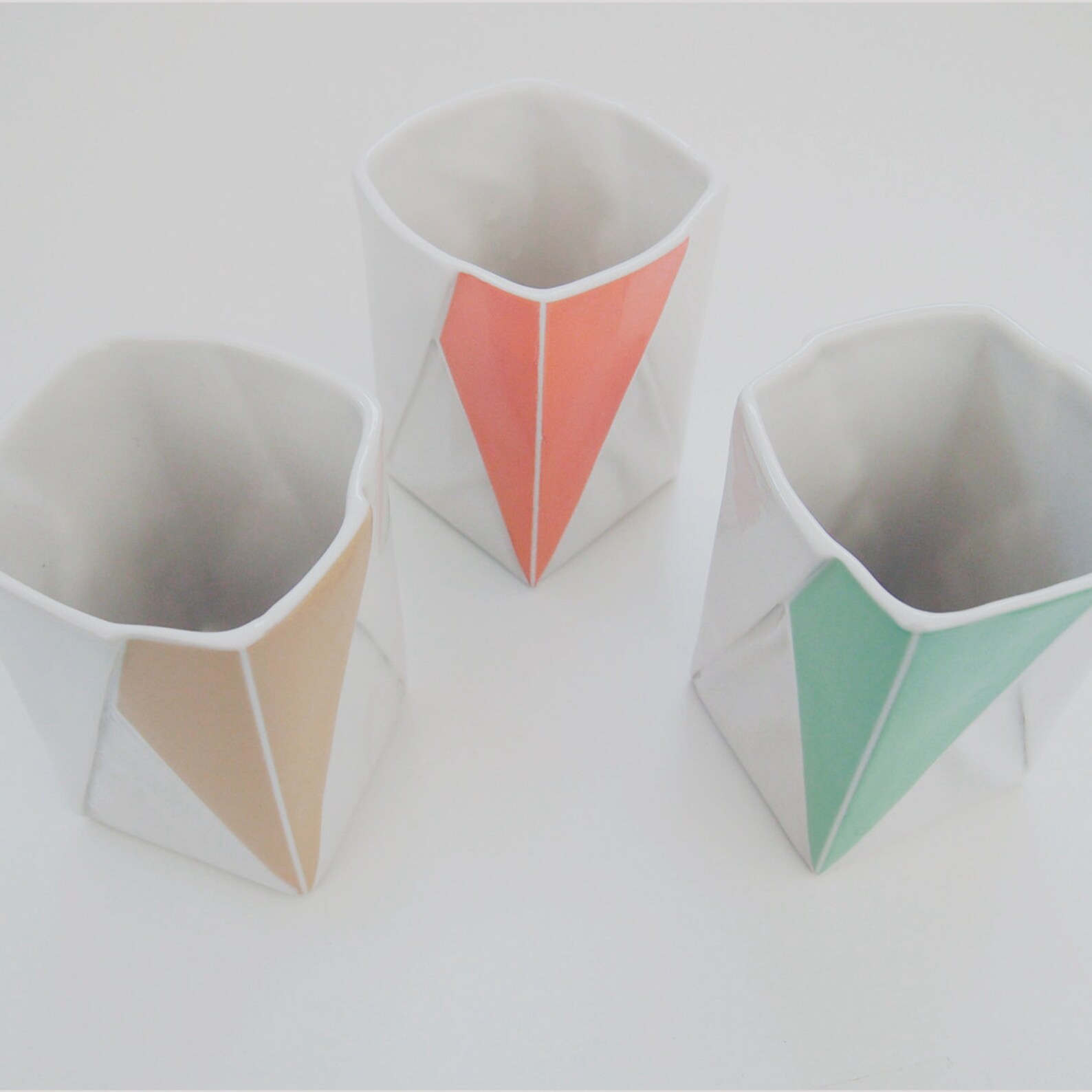 Porcelain Origami Cup Handmade Coffee Mug in Folded Paper Etsy Australia