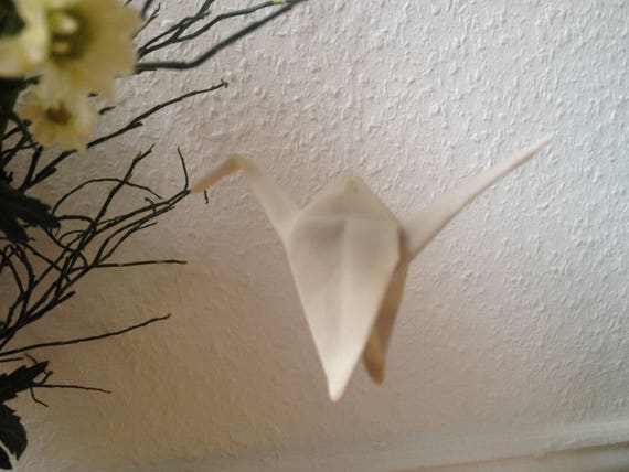 Origami Kranich Aus Porzellan Moij Designs Hangemachte Hängende Dekoration Die Aussieht Wie Gefaltetes Papier
