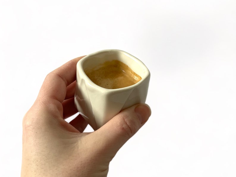 Origami style espresso cup made of porcelain image 2