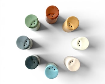 Mini zoutvaatjes, handgemaakt van porselein – keuze uit 8 kleuren.