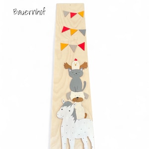 Babyshower DIY Kit - activity Babyparty Wooden Kids Growth Height Chart Ruler Bauernhof