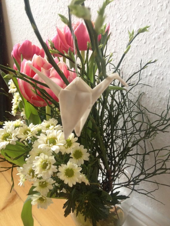 Origami Kranich Aus Porzellan Moij Designs Hangemachte Hängende Dekoration Die Aussieht Wie Gefaltetes Papier