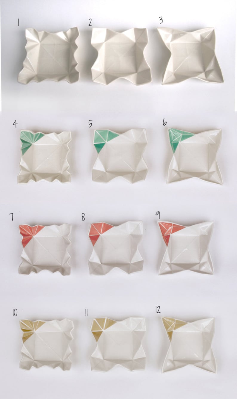 Porcelain Origami dip bowl handmade little bowl for dips and dressings with the look of folded paper.