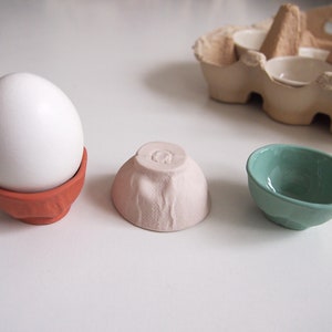 colorful eggcup handmade of porcelain, eight colors to chose from to fit on your breakfast table image 3