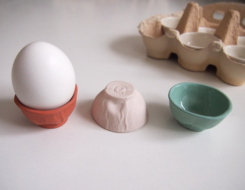 colorful eggcup handmade of porcelain, eight colors to chose from to fit on your breakfast table image 3