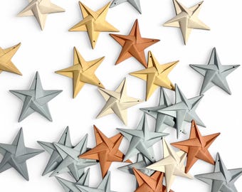 Handmade porcelain star pendant | Origami paper star | Christmas ornament as a small gift