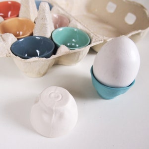 colorful eggcup handmade of porcelain, eight colors to chose from to fit on your breakfast table image 2