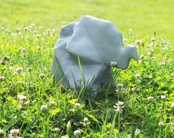 Origami elephant of concrete