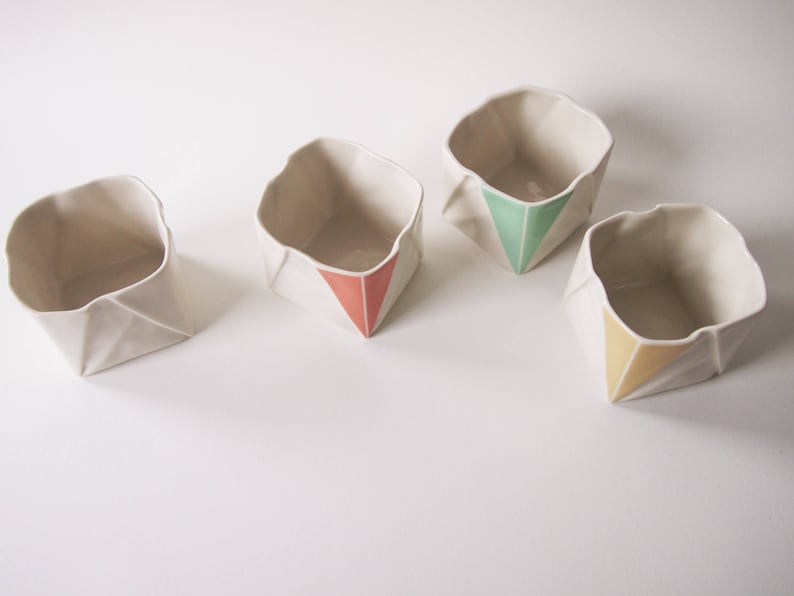 Origami Cup handmade of porcelain tea cup Coffee Cup in unique Origami design appears like folded paper