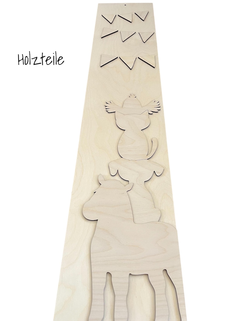 Babyshower DIY Kit - activity Babyparty Wooden Kids Growth Height Chart Ruler image 7