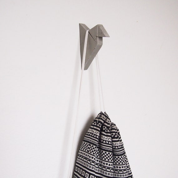 Klederhoken Handmade Origami Bird Concrete Wall Hook As Etsy
