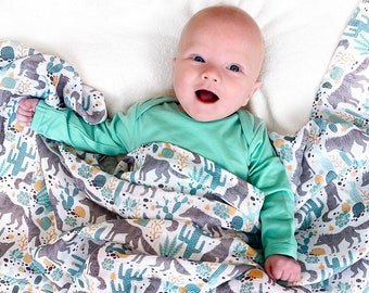 Wolf Giant Muslin | Organic Swaddle Blanket | New Baby Gift