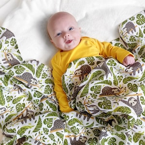 Sloth Giant Muslin | Organic Swaddle Blanket | New Baby Gift