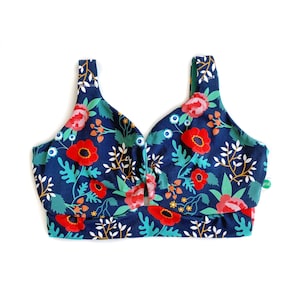 Floral Twist Front Bra | Non Wired Bralet | Organic Women&#39;s Underwear