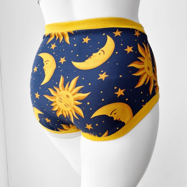 Sun & Moon High Waisted Adult Pants | Women's Knickers | Organic Cotton Underwear