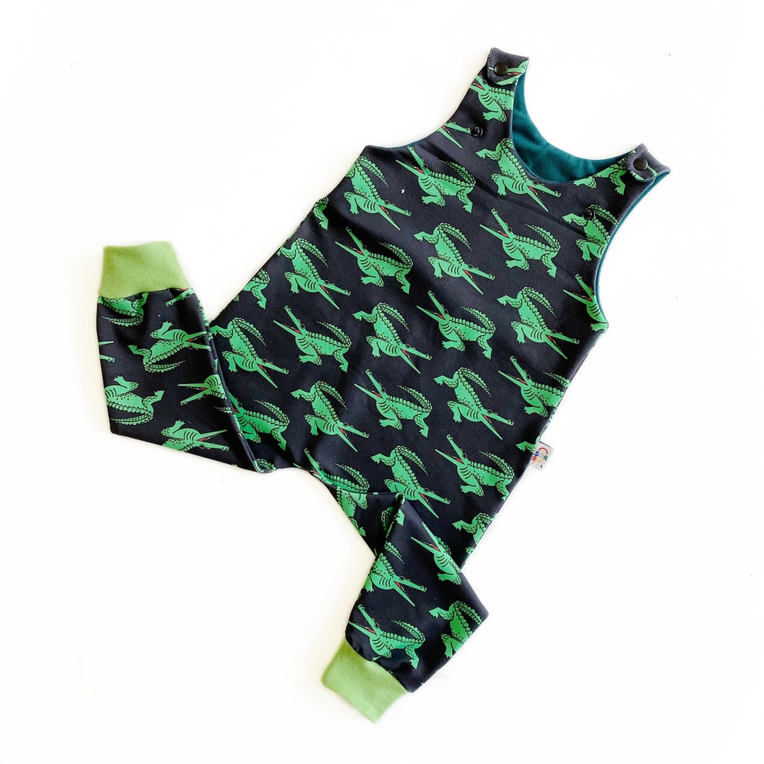 Peto organico de cocodrilo Mameluco unisex para ninos Peto de bebe Etsy Mexico