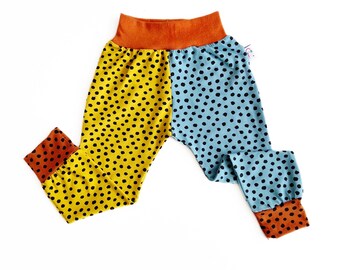 Leggings en jersey biologique à pois colour-block | Vêtements unisexes pour enfants | Pantalon bébé