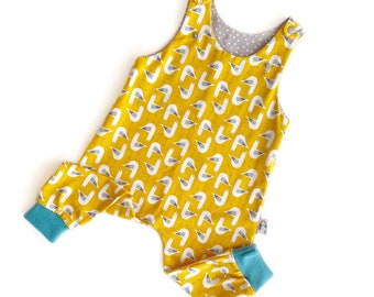 Seagull Organic Dungarees | Kids Unisex Romper | Baby Dungarees