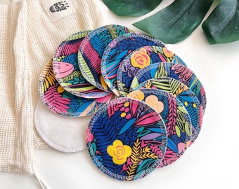 10 Organic Reusable Botanical Breast Pads | Cotton & Bamboo Nursing Pads