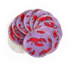 10 Organic Reusable Lobster Breast Pads | Cotton & Bamboo Nursing Pads