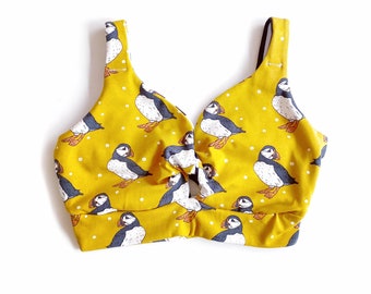 Sujetador Puffin Twist Front / Bralette sin aros / Ropa interior femenina orgánica