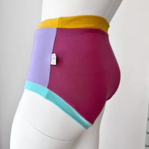 Pastel Colour Block High Waisted Adult Pants | Women&#39;s Knickers | Organic Cotton Underwear