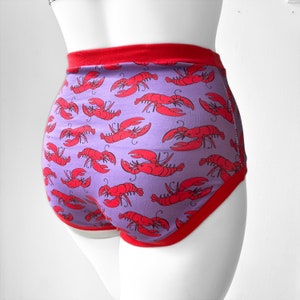 Lobster High Waisted Adult Pants | Women&#39;s Knickers | Organic Cotton Underwear
