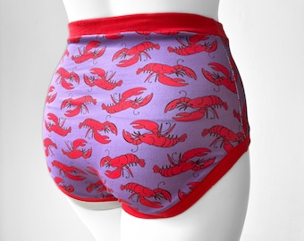 Lobster High Waisted Adult Pants | Women's Knickers | Organic Cotton Underwear