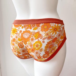 Retro Floral Adult Pants | Women&#39;s Knickers | Organic Cotton Underwear