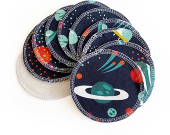 10 Organic Reusable Space Breast Pads | Cotton & Bamboo Nursing Pads