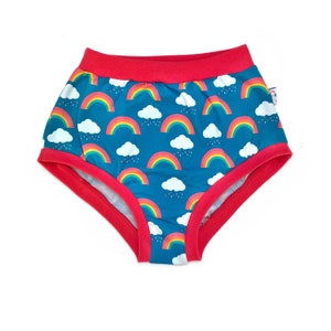 Rainbow High Waisted Adult Pants | Womens Knickers | Organic Cotton Underwear