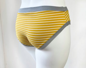 Yellow Stripe Adult Pants | Women's Knickers | Organic Cotton Underwear