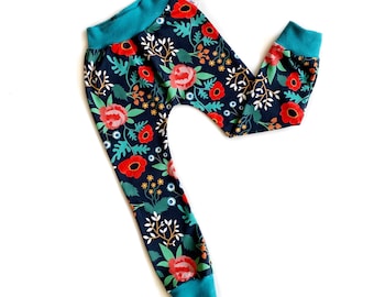 Floral Organic Jersey Leggings | Unisex Kids Clothing | Baby Trousers