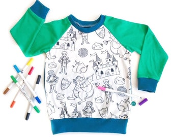 Colour-in Knights Top